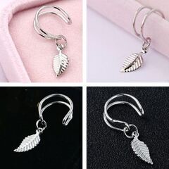 片耳用/シルバーリーフイヤーカフ（新品）男女兼用の画像
