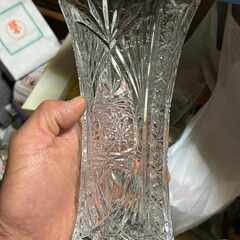 【チェコ】ボヘミアンクリスタル花瓶  |  22cm  |  2...