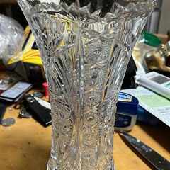 【チェコ】ボヘミアンクリスタル花瓶  |  22cm  |  24% PbO  | ヴィンテージスタイル | 交渉可能な価格の画像
