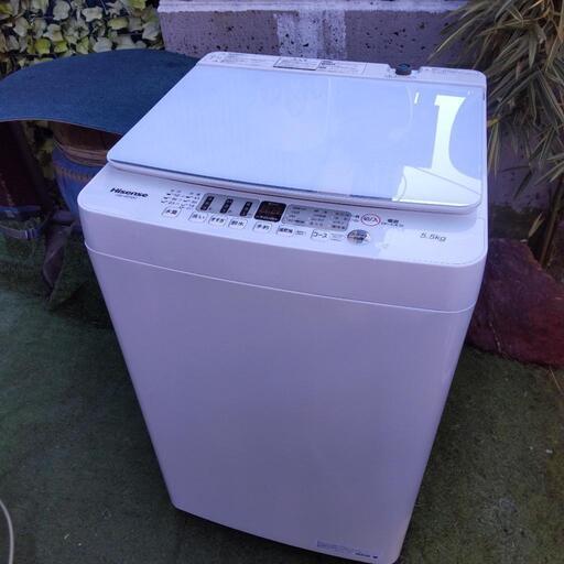 美品 Hisense洗濯機 2022年製造 5,5kg  風乾燥機能付き