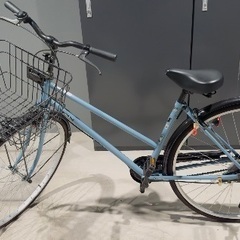 青いシティサイクル 前カゴ付き 青 シティバイク 前かご付き