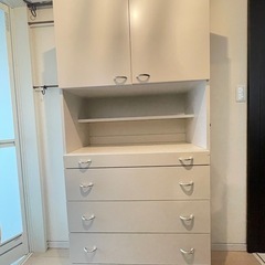 【バスタオルも干せる】洗面所 収納　ランドリー  チェスト　サニタリー キャビネット　　の画像