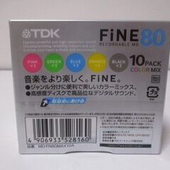 G♪52 MD TDK MD FINE 80分 カラーミックス 10枚パック MD-FN80MAX10A 検：記録媒体 MDLPの画像