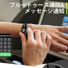 ✨新品✨ スマートウォッチ 通話 通知 腕時計 ブラックの画像