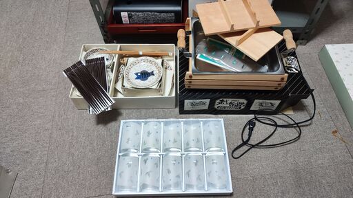 角型木枠付き電気保温機【おでん・湯豆腐鍋セット】