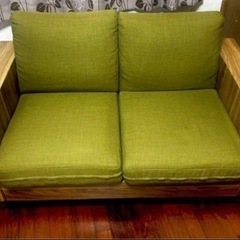 値引可能　2人掛けソファー　オットマン　和風　モダン　チェア　椅子　家具　の画像