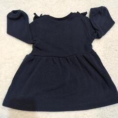 80cm　紺色ワンピース　長袖の画像