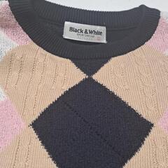 Black&White SPORTSWEAR L ニット セーター 黒 長袖の画像
