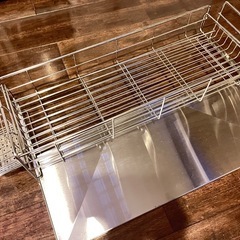 ステンレス伸縮水切りカゴ＋カトラリー用水切りカゴ