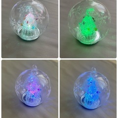 クリスマス 雪の結晶 光るガラスドーム の画像