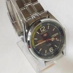♥限定品◆美品商品♦セイコー5 ♦SEIKO5 ★バルセロナ ★メンズ腕時計★ ブルー 自動巻 ★ヴィンテージ ♦アンティーク♥変わり文字盤
の画像