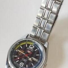 ♥限定品◆美品商品♦セイコー5 ♦SEIKO5 ★バルセロナ ★メンズ腕時計★ ブルー 自動巻 ★ヴィンテージ ♦アンティーク♥変わり文字盤
の画像