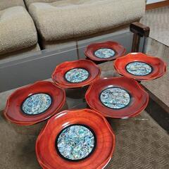 韓国伝統工芸螺鈿茶托6枚セット