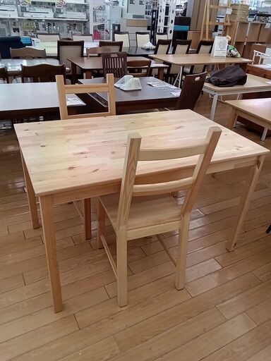 ★ジモティ割あり★ IKEA ダイニングセット ナチュラル H73×D75×W120 クリーニング済み TK3833