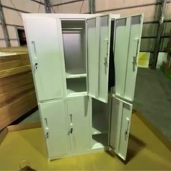 【新品】ロッカー おしゃれ スチールロッカー 6人用 ホワイト 鍵付き スリム 3列2段 白の画像