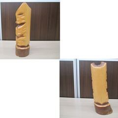 北海木工芸社 熊の木彫り 置物 こけし くま 工芸品 民芸品 北海道 高さ25㎝ 木彫り 苫小牧西店の画像