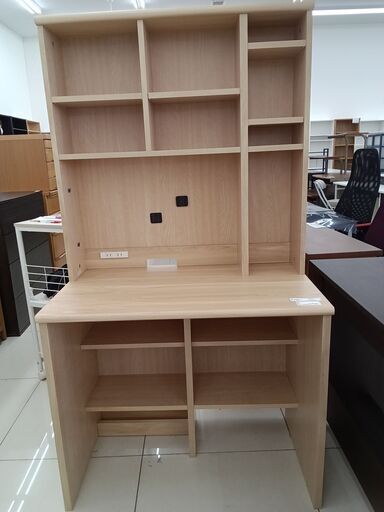 ★ジモティ割あり★ ぼん家具 デスク ナチュラルベージュ H157×D50×W85 クリーニング済み HJ5433
