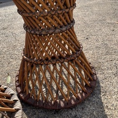 【中古品】ラタン　ラウンドスツール　丸スツール　丸椅子　スツール　値下げの画像