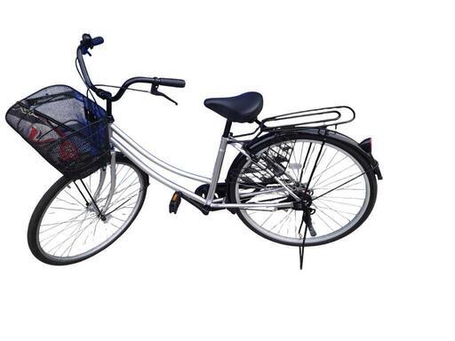 【売り切れ】かご付き自転車　車体シルバー　26インチ　美品