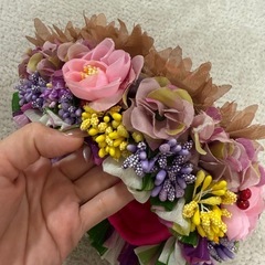 手作りベビーフラワーボンネット【フォトプロップス】の画像