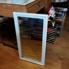 木製 ウォールミラー 壁掛けミラー DIY品 ホワイト　/MJ-...