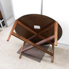関家具 センターテーブル CT80 ベイリー 丸テーブル ちゃぶ台 84×84cm ブラウン ウォールナット ラウンドテーブル 札幌市 西区 西野店の画像