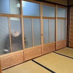 2アンティーク建具　ガラス戸　昭和レトロ　