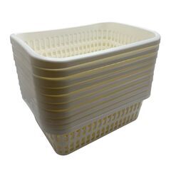 脱衣かご(スクエア) 収納ケース バスケット 白 ホワイト 10...