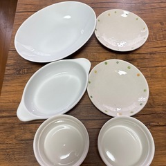 白　シンプル食器6点セット