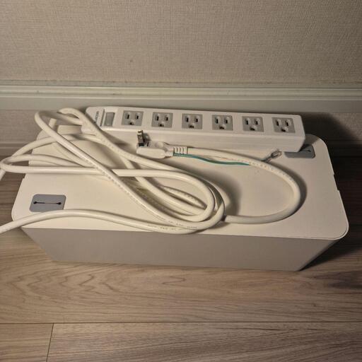 エレコム 電源タップ 3ピン ケーブル収納ボックス セット