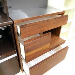 unico / ウニコ キッチンボード DIX(ディクス) W800 ステンレス天板 ウールナット×アイアン 札幌市清田区の画像
