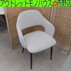 ダイニングチェア 布 ② アイボリー系 タンスのゲン スチール脚...