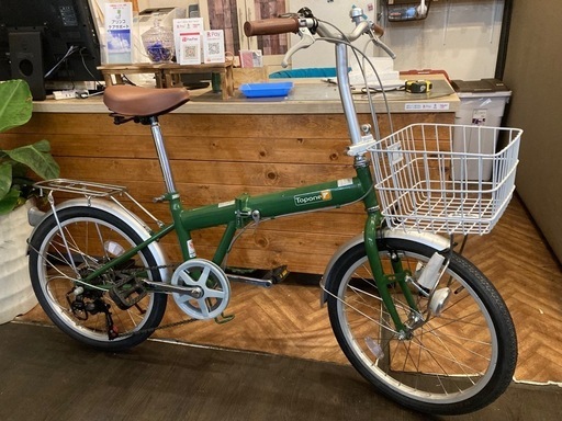 6段変速　20インチ折りたたみ自転車　グリーン