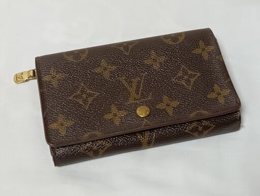★中古LOUIS VUITTON ポルトモネビエトレゾール モノグラム 二つ折り 財布★