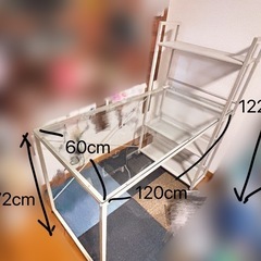 棚付ガラスデスク(机)の画像