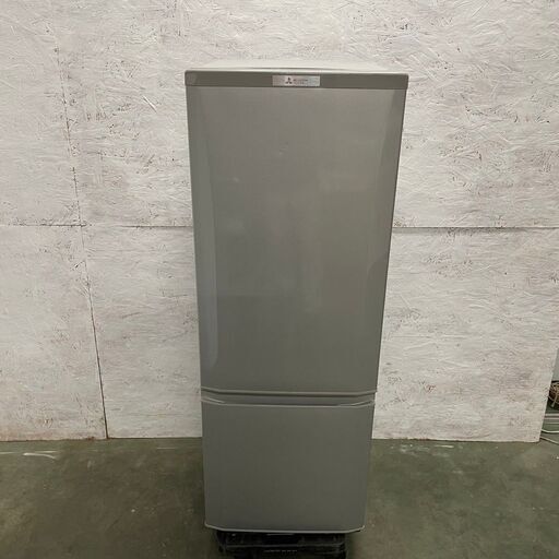 【MITSUBISHI】 三菱 2ドア 冷凍冷蔵庫 容量168L 冷凍室46L 冷蔵庫122L MR-P17A-S 2017年製 J0681