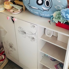 【希少】激安花柄が入ったシューズラック 収納ボックス 下駄箱の画像