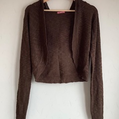 【美品Used！】アウター　カーディガン　ニット　フード付き Mサイズ　軽量　かるふわの画像