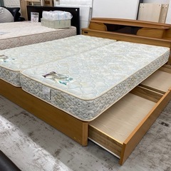 【愛品館 江戸川店 】 引き出し付 クイーンベッド Francebed（フランスベッド）の画像