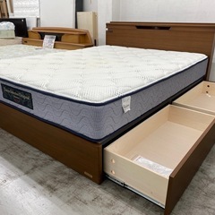 【愛品館 江戸川店 】 引き出し付 ワイドダブルベッド Francebed（フランスベッド）の画像