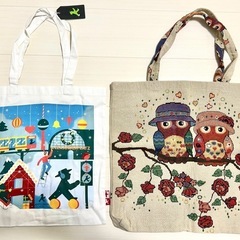 【新品　未使用】【2個まとめて】刺繍入り　手提げ　トートバッグ　...