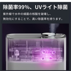 新品未使用未開封品です❣️❣️ 2024年最新型 4重除菌」加湿器 大容量 6.5L 上から給水 ハイブリッド加湿器 卓上加湿器 UV除菌機能付き ヒーター機能付き 高温除菌 マイナスイオン機能 アロマディフューザー 卓上 オフィス 加湿機 静音 省エネ ❣️の画像