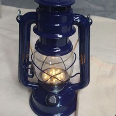 【ステキな】LEDランタン　ネイビー ◐新しい電池付きの画像
