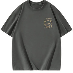 【新品】レディース かわいいクマのプリント半袖Tシャツ グレー XLの画像