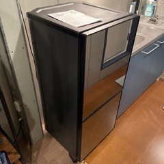 ツインバード ２ドア冷凍冷蔵庫 ブラック HR-EJ11B ミラー
