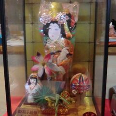羽子板　ガラスケース入り　美品