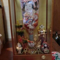 羽子板　ガラスケース入り　美品