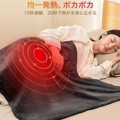 新品✨ 速暖✨　電気毛布 大きいサイズ 9枚ヒーター 電気ブランケット 電気ひざ掛け 10秒の画像