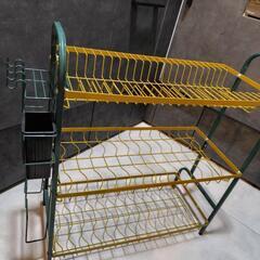 中古 食器乾燥ラック、2段ドライシンク水切りホルダー、キッチンデ...