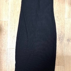 黒　ブラック　レディース　オフショル　リブ　ワンピース　膝下　大人　セクシー　カギホック　オフショルダー　肩出しの画像